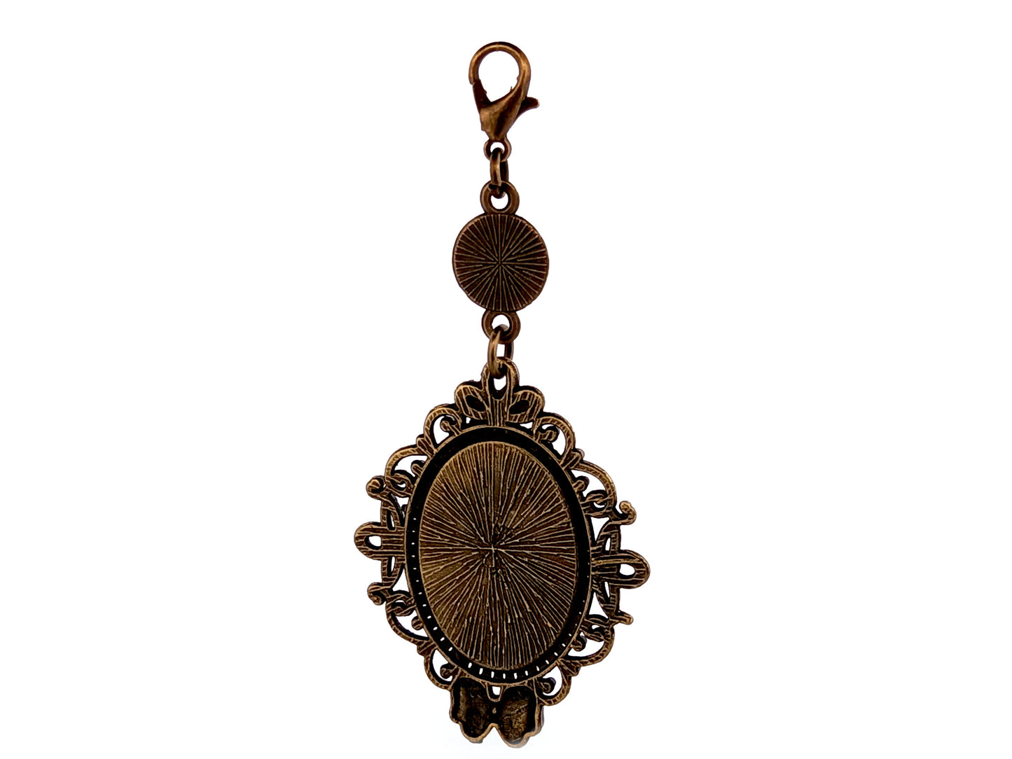 Saint Antony of Padua and Immaculate Heart of Mary unique rosary beads medal key fob with brass lobster clip.