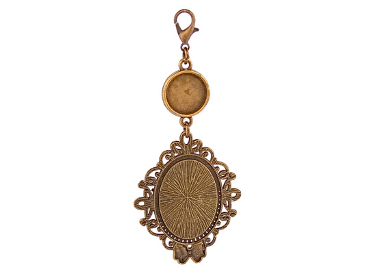 Our Lady of Perpetual Help and Saint Joseph unique rosary beads antique style copper medal key fob with brass lobster clip.