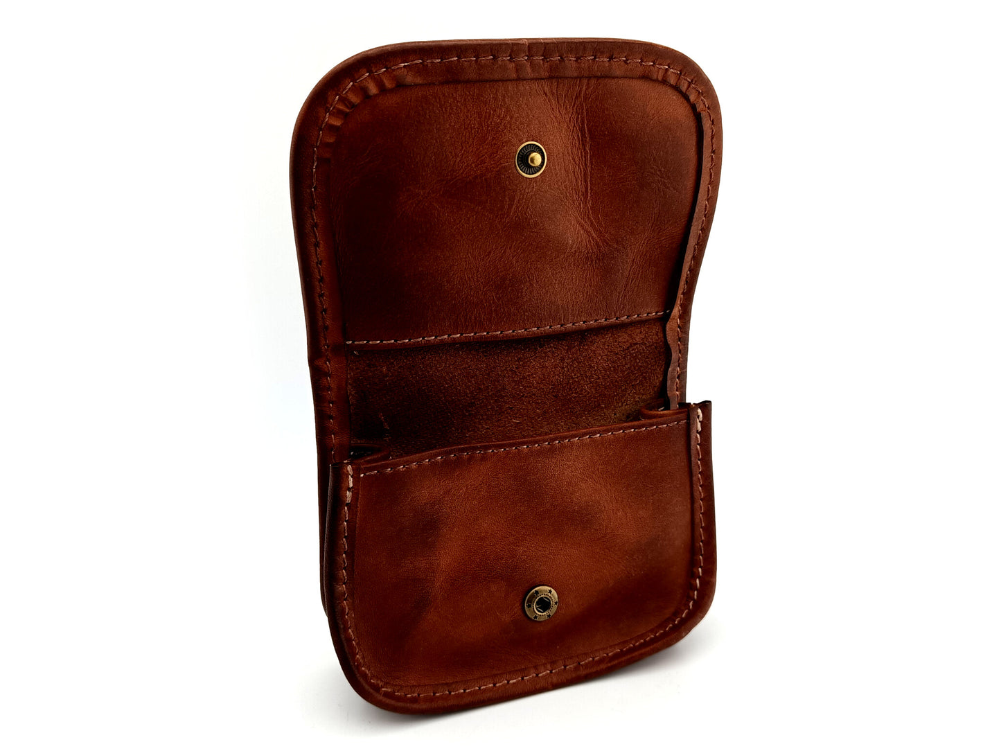 Real leather unique rosary beads rosary pouch with popper closure.