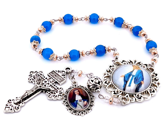 Our Lady of Grace and Mother Mariana de Jesus Torres unique rosary beads large single decade rosary beads.