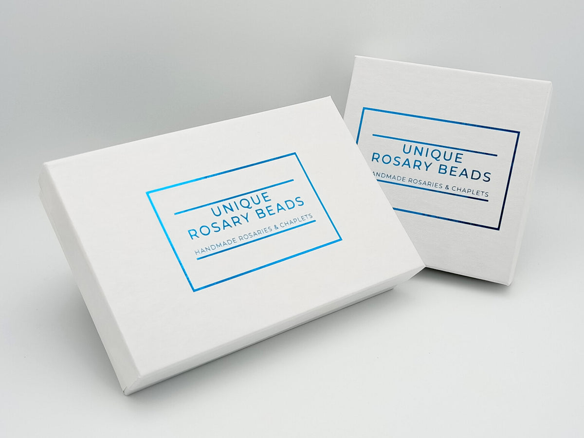 Unique rosary beads gift boxes.