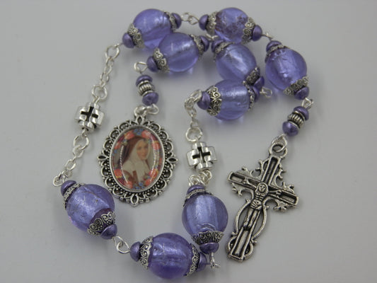 Saint Bernadette prayer chaplet, Our Lady of Lourdes prayer chaplet, Rosary beads, Patron Saints, Apparitions, Wedding and Bridesmaid gift.