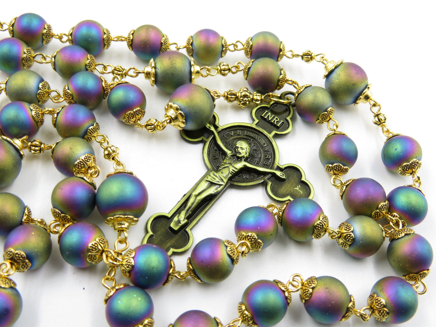 Large Antique style Handcrafted Rosary beads, Sacred Heart of Jesus Rosary, Spiritual gift, Rosary, Handmade Religious Gift, Rosary beads.