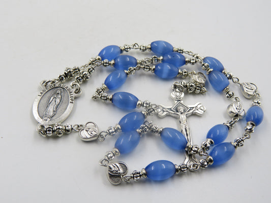 Chaplet to Our Lady of Guadalupe, Glass prayer chaplet, Rosaries, Religious Jewelery, Wedding gift, Confirmation gift.