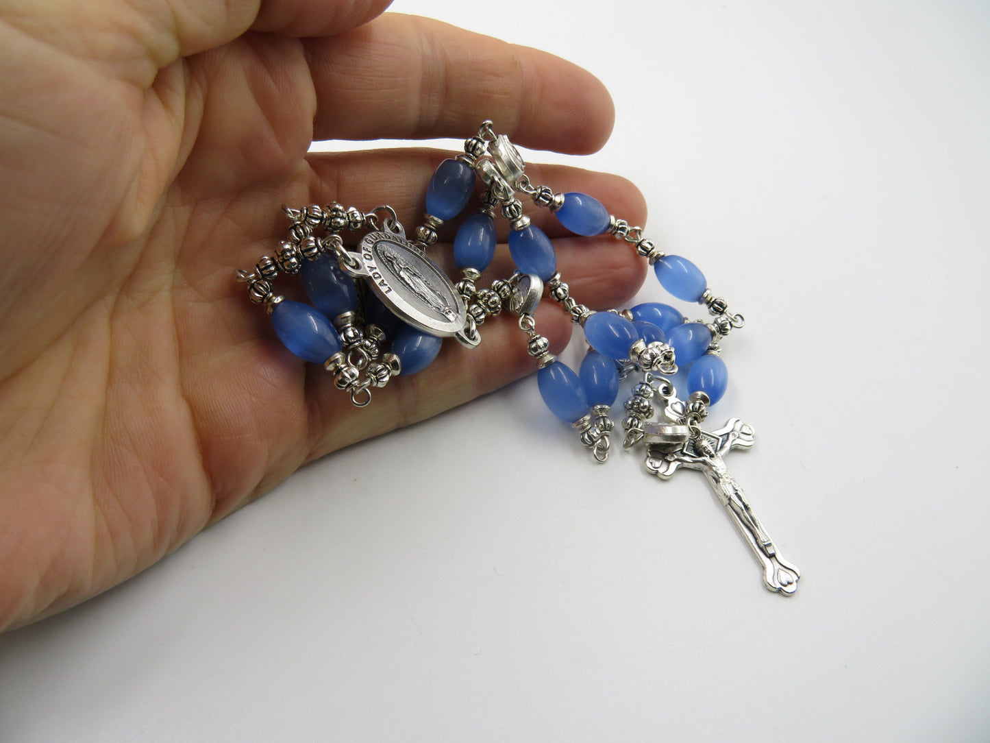 Chaplet to Our Lady of Guadalupe, Glass prayer chaplet, Rosaries, Religious Jewelery, Wedding gift, Confirmation gift.