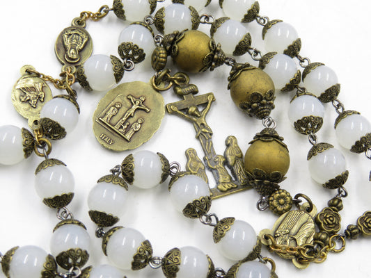 Heirloom gift Dolor Catholic Rosary beads, Our Lady of Sorrows rosary, Sorrowful rosary, Dolour rosary beads, 7 bead Sorrows of Mary.