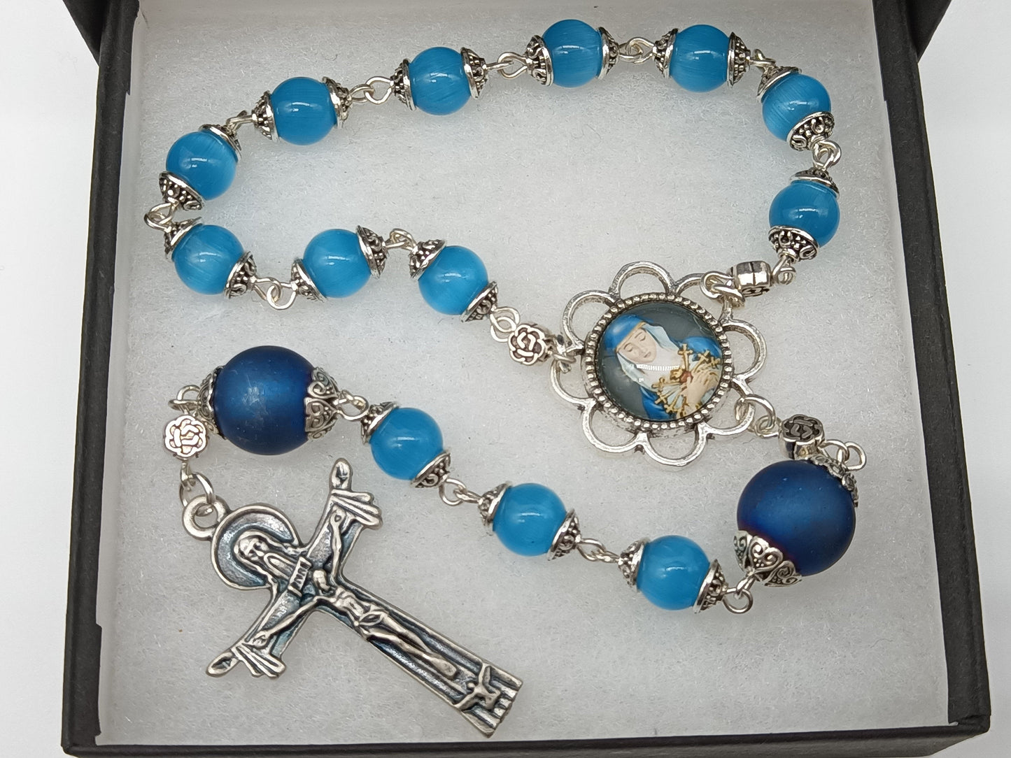 Our Lady of Sorrows single decade Rosary beads, Holy Trinity Crucifix Rosaries, Pocket Rosary beads, Confirmation Rosary gift.