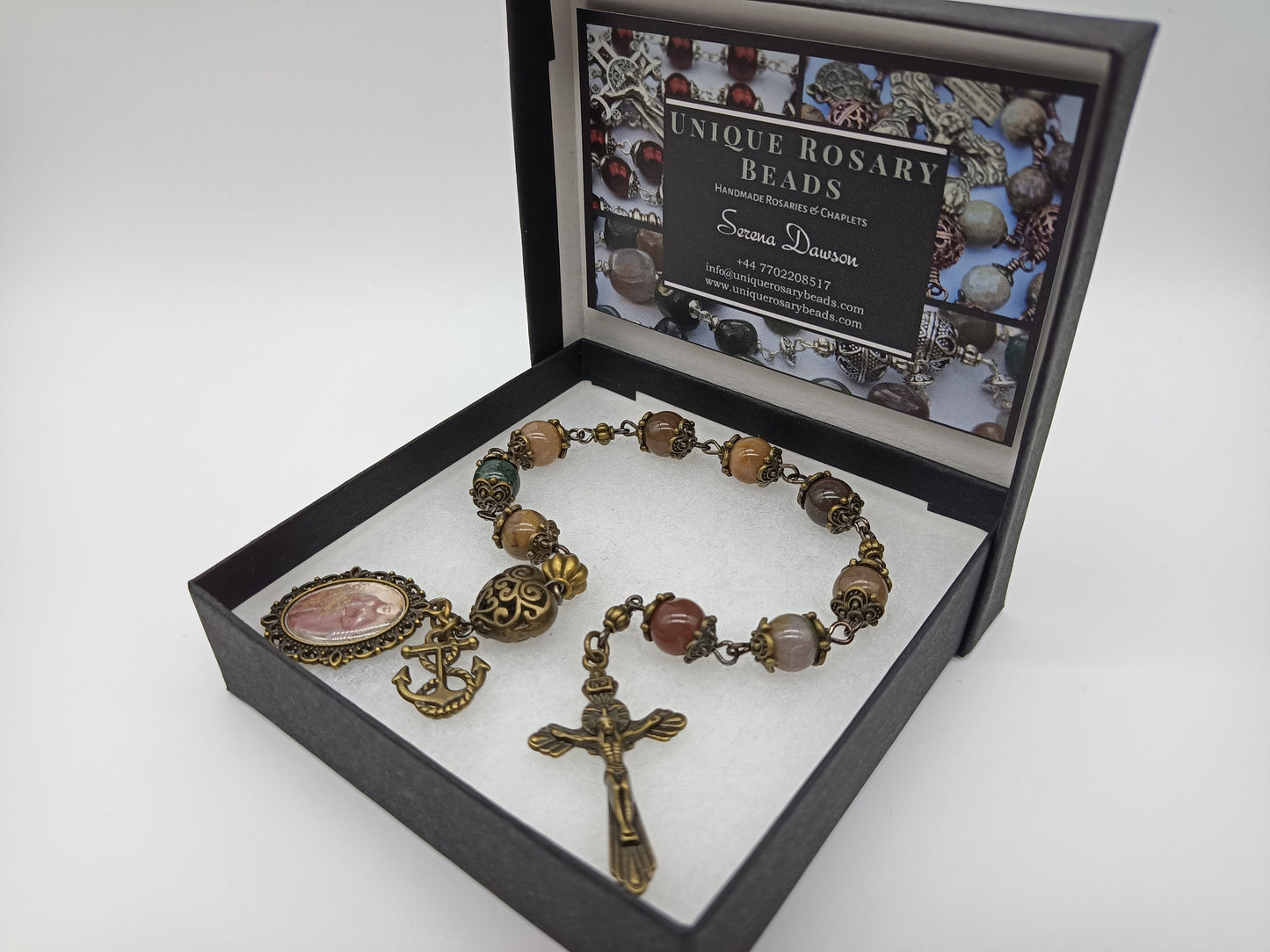 Vintage style Saint Padre Pio Prayer Chaplet, Patron Saint, Rosary chaplet beads, Padre Pio beads, Confirmation gift, Men's prayer beads.