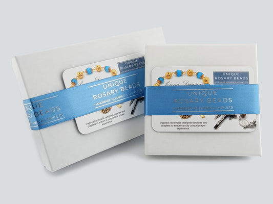 Unique rosary beads gift boxes.