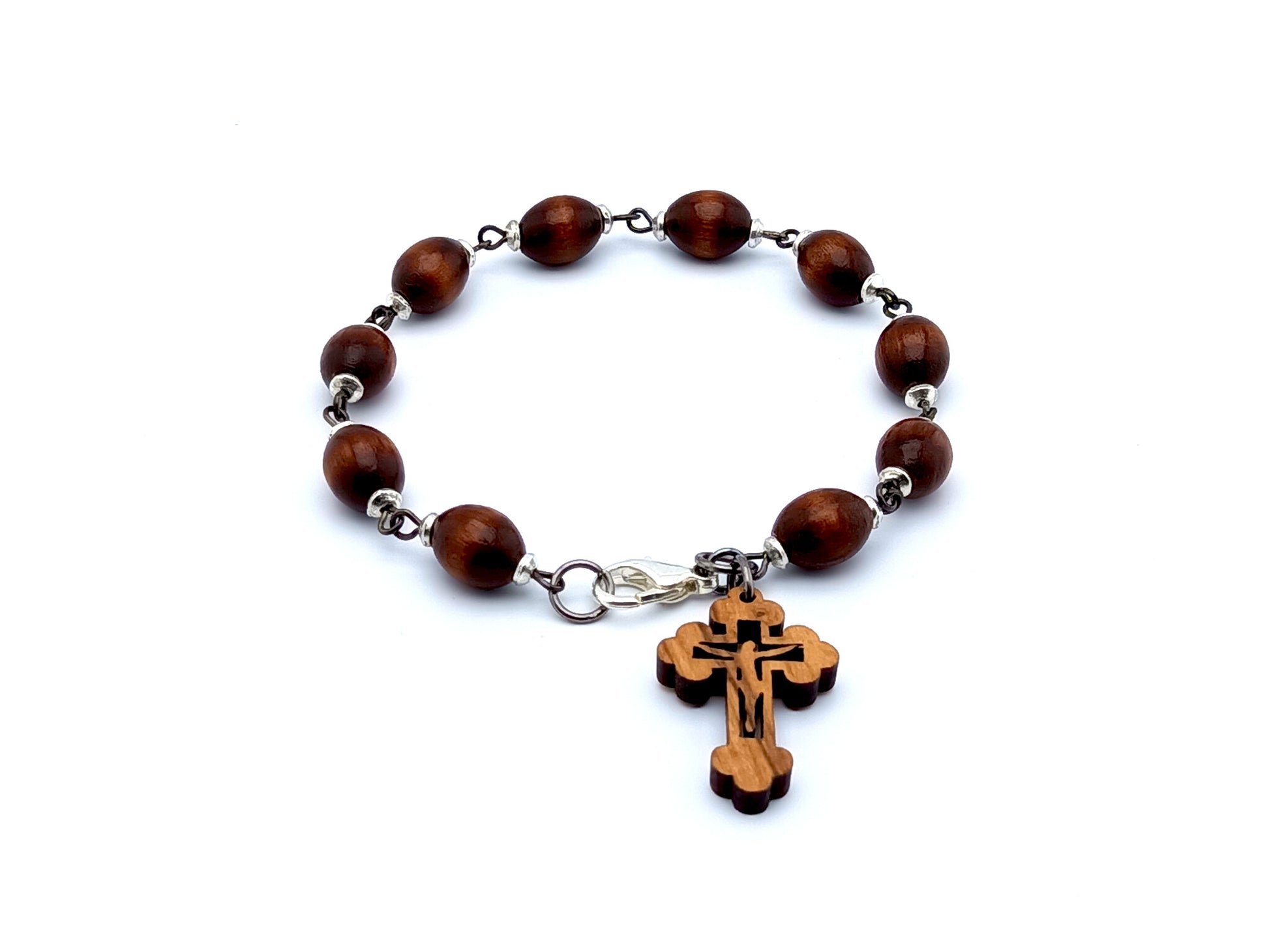 Wooden Bracelet from Jerusalem Cross Beads