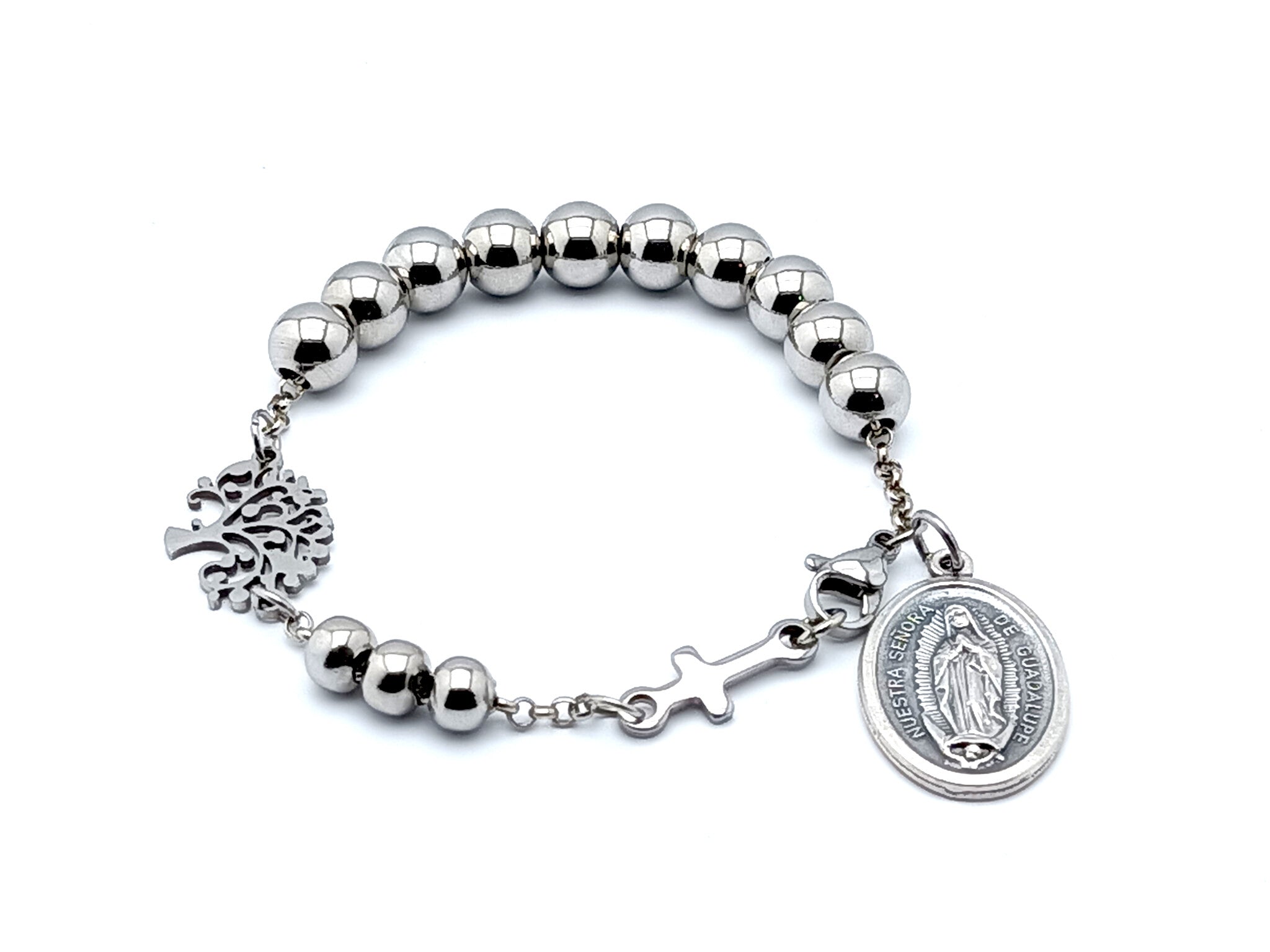 Stainless steel outlet rosary bracelet