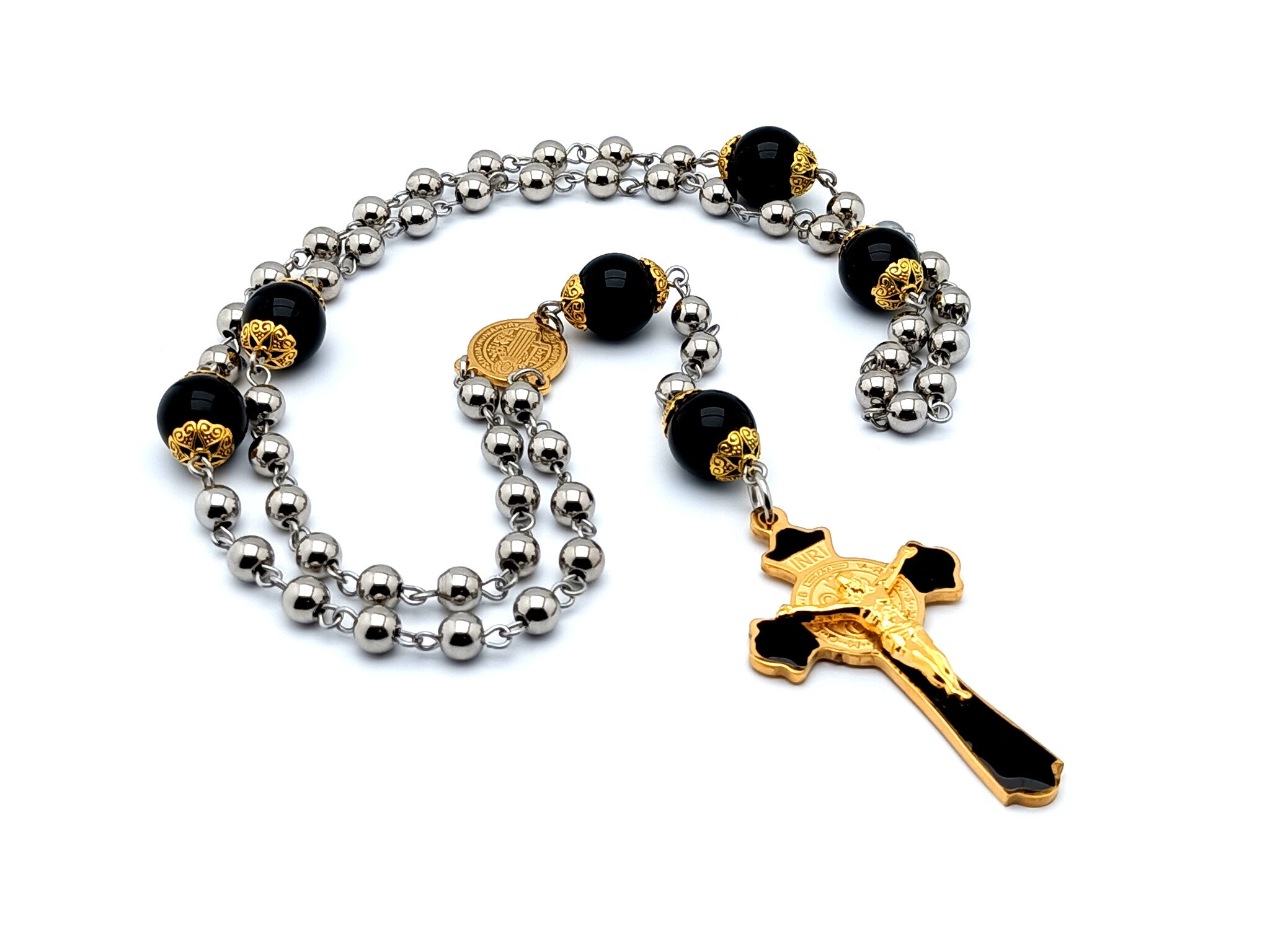 2 pc Rosary with Box - Dark Blue Necklace | Jerusalem Catholic Beads —  Orthodox Depot