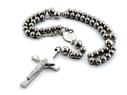 Miraculous medal unique rosary beads stainless steel rosary beads with Saint Benedict stainless steel crucifix.