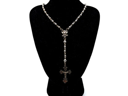 Holy Spirit 925 sterling silver unique rosary beads wearable rosary beads with 925 sterling silver Our Father beads and sterling silver filigree crucifix.