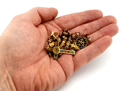 Miraculous Medal unique rosary beads garnet gemstone and gold plated hematite rosary with gold plated cubic zirconia crucifix.