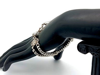 Miraculous Medal unique rosary beads 925 sterling silver and stainless steel 5 decade rosary bracelet with sterling silver linking cross.