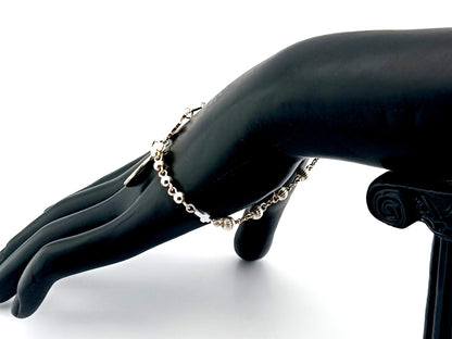 Miraculous Medal 925 sterling silver single decade rosary bracelet with sterling silver linking cross.