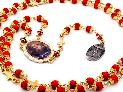 God the Father howlite gemstone prayer chaplet with official God the Father consecration medal.