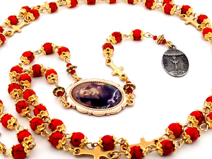 God the Father howlite gemstone prayer chaplet with official God the Father consecration medal.