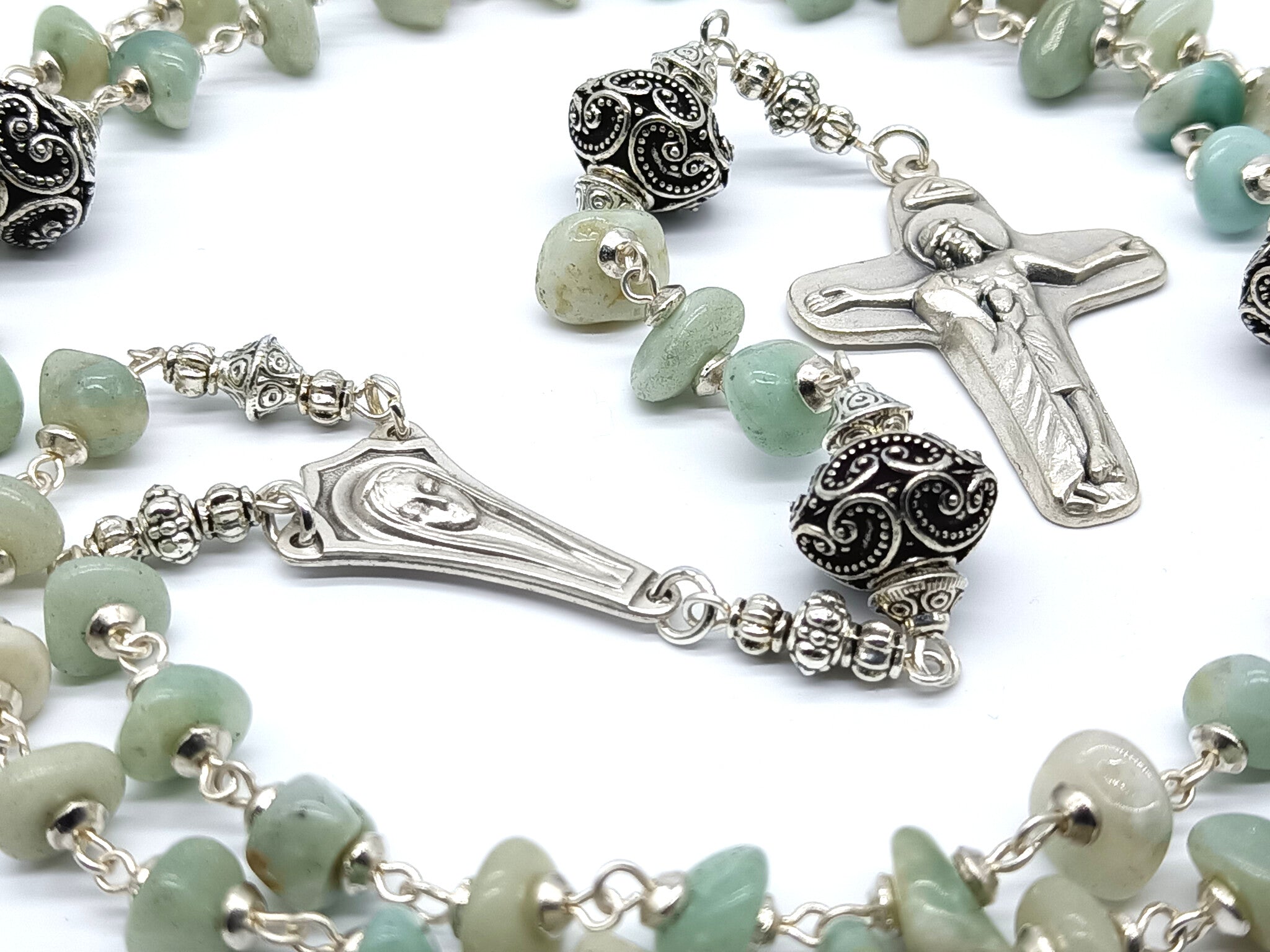 2024 Handmade Amazonite Rosary Beads