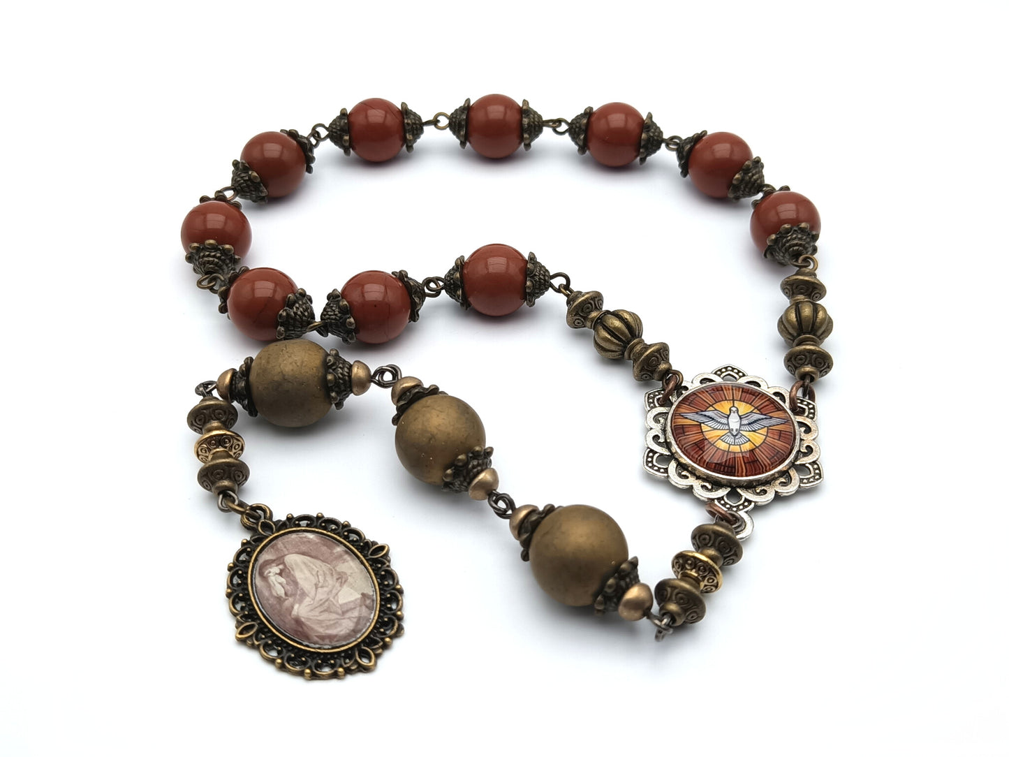 Saint Mary Magdalene Jasper gemstone rosary.