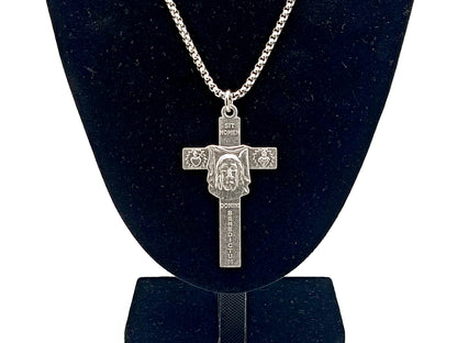Holy Face stainless steel 30 inch chain necklace.