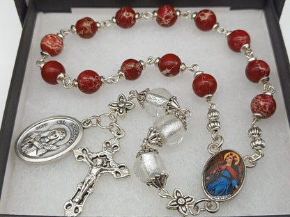 Saint Philomena prayer Chaplet, Religious prayer beads, chaplet prayer beads, Patron Saint of Children and lost causes.