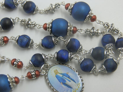 Unique handcrafted St. Ann gemstone prayer chaplet. St. Anne Beads, Sacred Heart medal, Immaculate Conception prayer beads and medal.