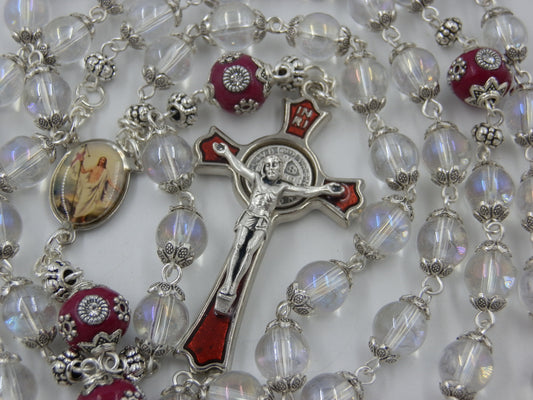 The Resurrection of Jesus Rosary beads, Agony in the garden Rosary Beads, The Passion of Christ, Rosary beads, St. Benedict crucifix.