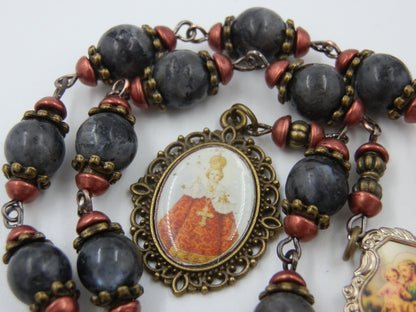 Infant of Prague gemstone prayer chaplet, St. Joseph prayer beads, Baptismal gift, Confirmation gift, Spiritual prayer beads.