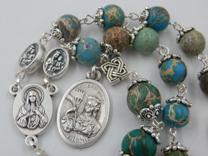 Saint Barbara gemstone prayer chaplet, Rosary beads, The Sacred Heart of Jesus, Immaculate Heart of Mary, Rosaries, Pocket Rosaries