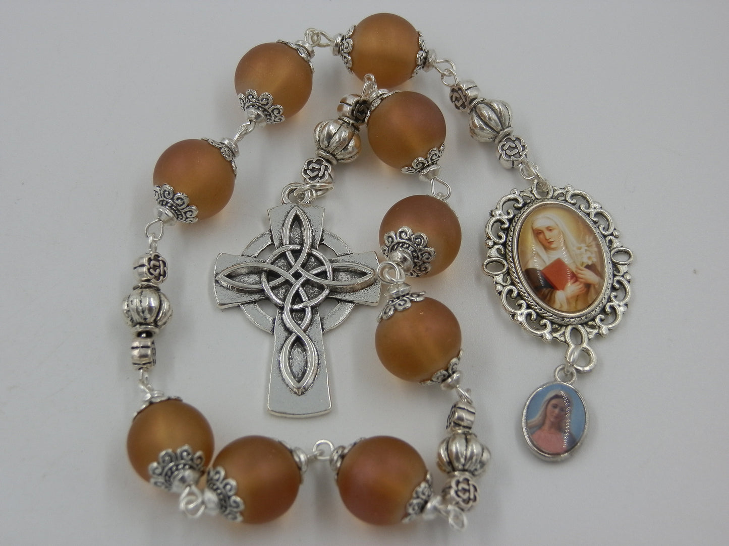 St. Catherine of Siena prayer chaplet, Saint Catherine prayer beads, Celtic Cross rosaries, Religious gifts, Patron Saints prayer Beads.