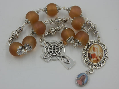 St. Catherine of Siena prayer chaplet, Saint Catherine prayer beads, Celtic Cross rosaries, Religious gifts, Patron Saints prayer Beads.