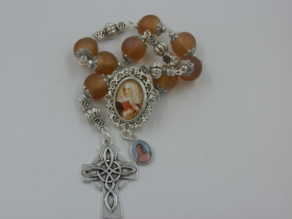 St. Catherine of Siena prayer chaplet, Saint Catherine prayer beads, Celtic Cross rosaries, Religious gifts, Patron Saints prayer Beads.