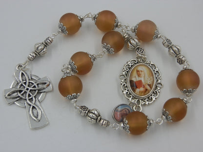 St. Catherine of Siena prayer chaplet, Saint Catherine prayer beads, Celtic Cross rosaries, Religious gifts, Patron Saints prayer Beads.