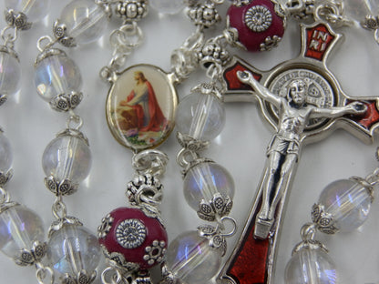 The Resurrection of Jesus Rosary beads, Agony in the garden Rosary Beads, The Passion of Christ, Rosary beads, St. Benedict crucifix.