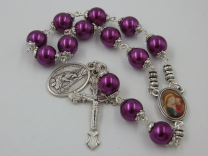 Saint Mary Magdalene prayer chaplet, Rosary prayer chaplet, Miraculous medal prayer beads, Immaculate Heart of Mary, Onyx rosaries.