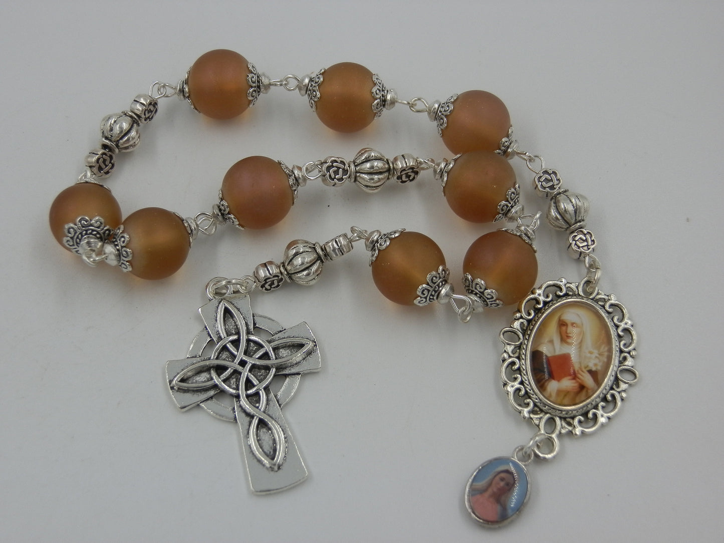 St. Catherine of Siena prayer chaplet, Saint Catherine prayer beads, Celtic Cross rosaries, Religious gifts, Patron Saints prayer Beads.