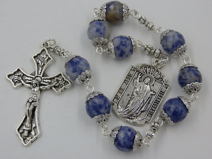 Our Lady of Mount Carmel prayer bead chaplet, Brown scapular handcrafted chaplet prayer Beads, Rosary beads, Men's pocket prayer beads.