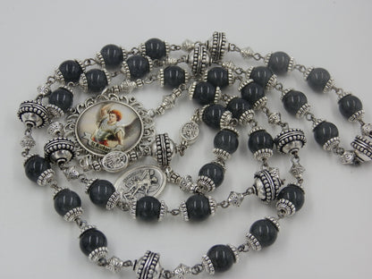 Saint Michael Heirloom prayer chaplet, Silver St. Michael The Archangel  Rosaries, Prayer Chaplet, Patron Saints, St. Michael chaplet.