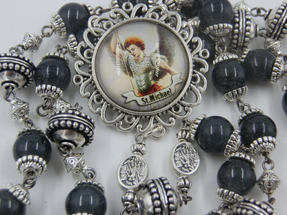 Saint Michael Heirloom prayer chaplet, Silver St. Michael The Archangel  Rosaries, Prayer Chaplet, Patron Saints, St. Michael chaplet.