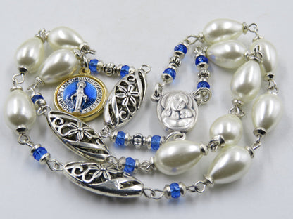The Immaculate Conception prayer chaplet, Relic of Jerusalem beads, Heirloom Rosaries, Miraculous medal, Travel Rosaries, Confirmation gift.
