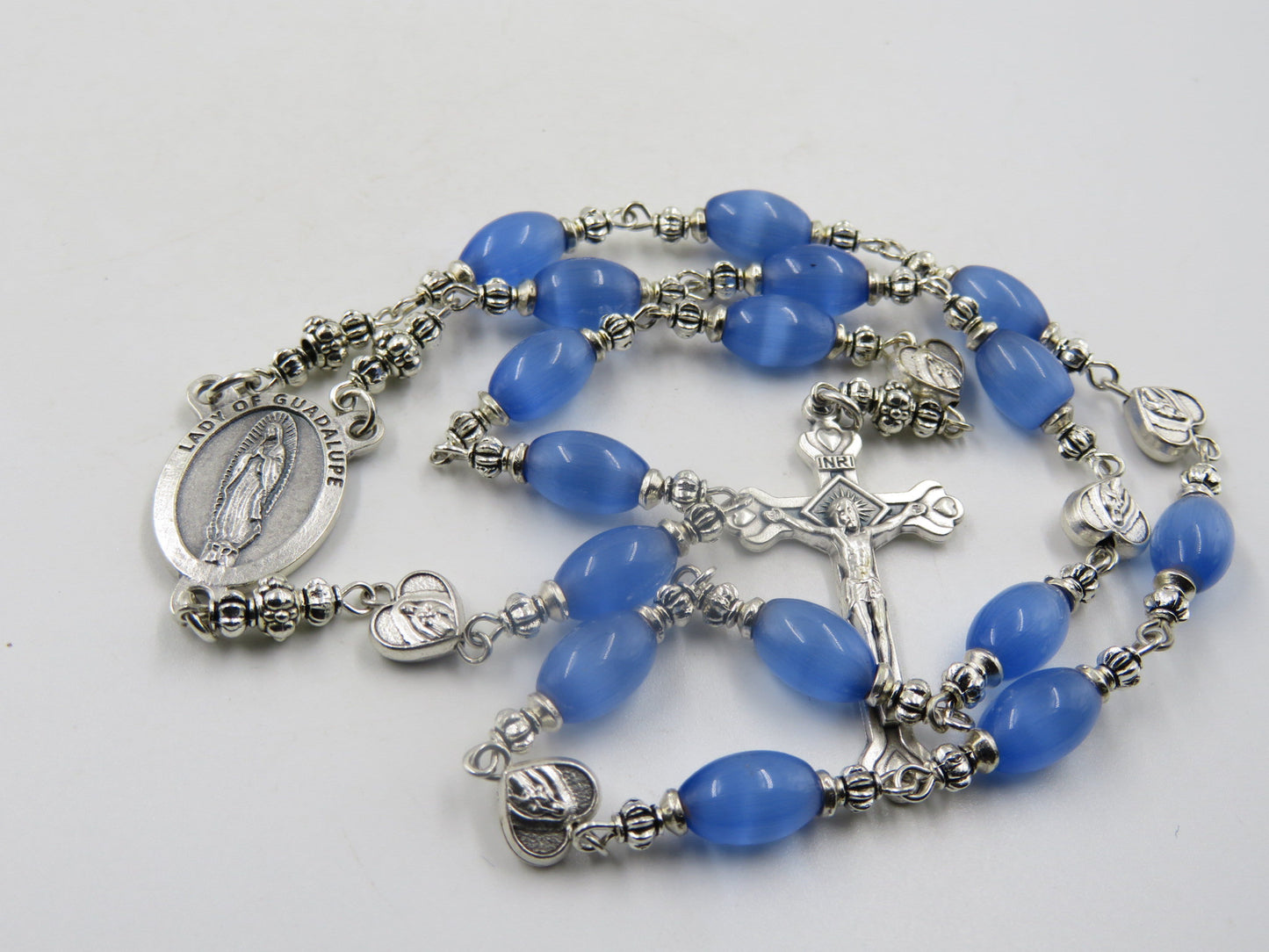 Chaplet to Our Lady of Guadalupe, Glass prayer chaplet, Rosaries, Religious Jewelery, Wedding gift,  Confirmation gift.
