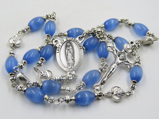 Chaplet to Our Lady of Guadalupe, Glass prayer chaplet, Rosaries, Religious Jewelery, Wedding gift,  Confirmation gift.