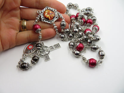 St. Michael Relic medal prayer chaplet, The Archangel Holy Michael prayer beads, St. Michael prayer beads, prayer beads, Religious Gift.