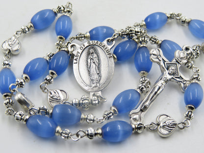 Chaplet to Our Lady of Guadalupe, Glass prayer chaplet, Rosaries, Religious Jewelery, Wedding gift,  Confirmation gift.