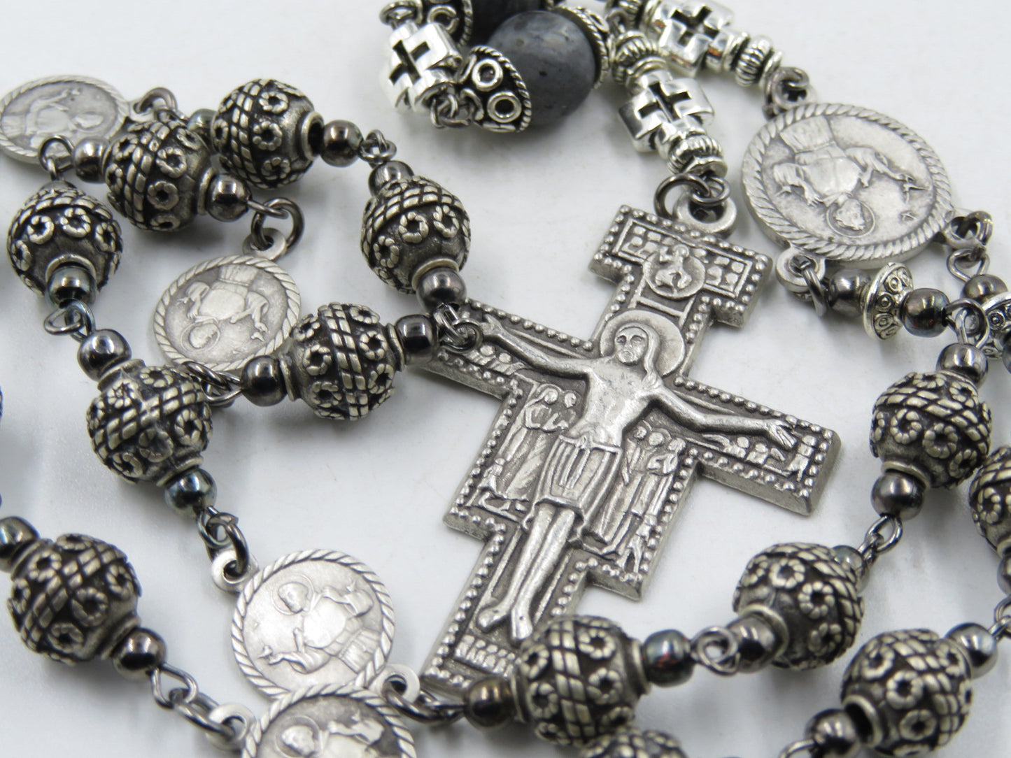 Vintage style Heirloom St Francis Of Assisi prayer Chaplet, St. Francis Crucifix, Vintage rosary, The Blessing Of St. Francis Crucifix.