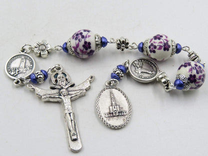Three Hail Mary Devotion prayer chaplet, Fatima prayer beads, Jacinta 3 Hail Mary prayer Chaplet, Holy Trinity Crucifix, Rosaries.