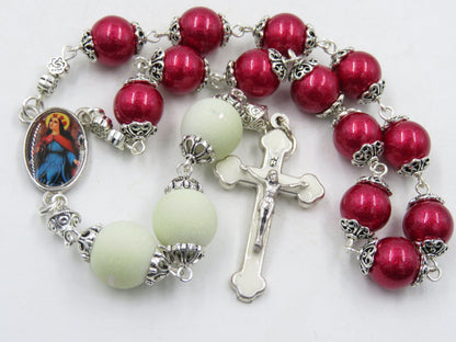 Stunning Saint Philomena prayer Chaplet, Religious prayer beads, chaplet prayer beads, Patron Saint of Children and lost causes.