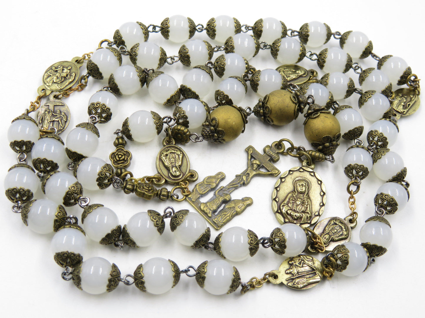 Heirloom gift Dolor Catholic Rosary beads, Our Lady of Sorrows rosary, Sorrowful rosary, Dolour rosary beads, 7 bead Sorrows of Mary.